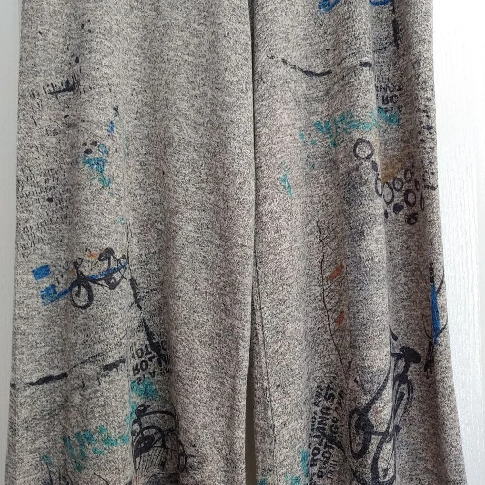 Inoah Freedom Art Knit Pants Whimsical Urban Graphic Print Streetwear M - Picture 5 of 13